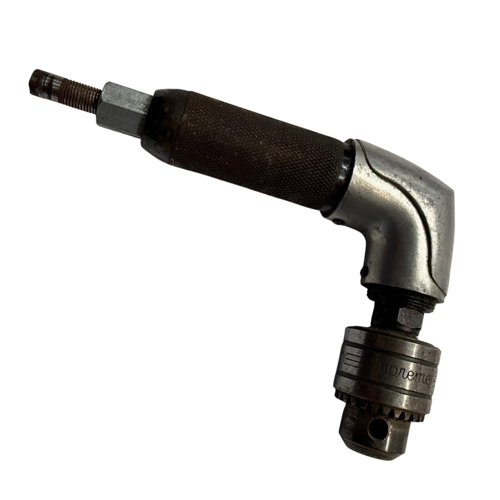 Vintage Supreme Right Angle Drill Attachment 1/16-3/8 Cap 3/8-24 THD Tool